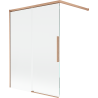 Mexen Rox kétszárnyú eltolható fürdőszobai paraván 120 x 150 cm, átlátszó, kefe réz - 8C9-120-003-65-00