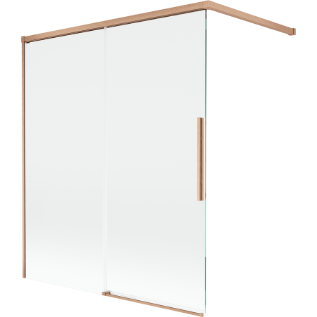 Mexen Rox paravan de cadă extensibil cu 2 uși, 140 x 150 cm, transparent, cupru periat - 8C9-140-003-65-00