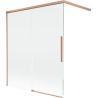 Mexen Rox paravan de cadă extensibil cu 2 uși, 140 x 150 cm, transparent, cupru periat - 8C9-140-003-65-00
