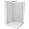 Mexen Omega cabină de duș culisantă 100 x 100 cm, transparentă, crom + cadă Flat - 825-100-100-01-00-4010