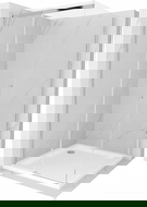 Mexen Omega tolóajtós zuhanykabin 100 x 100 cm, átlátszó, króm + Flat zuhanytálca - 825-100-100-01-00-4010