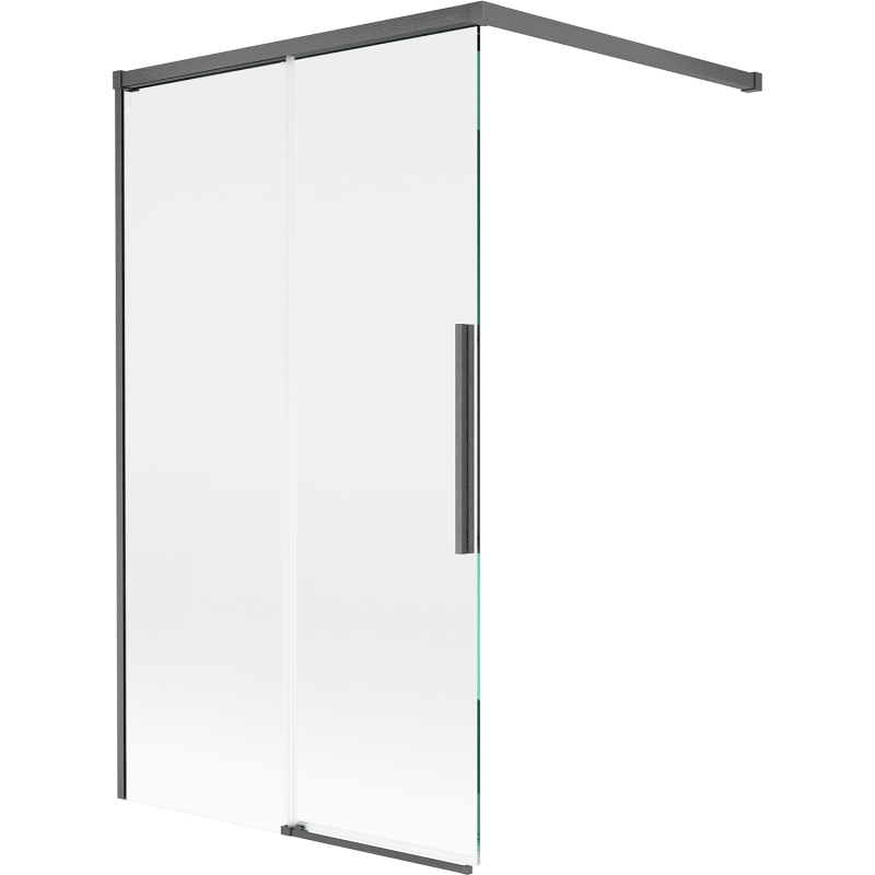 Mexen Rox paravan de cadă cu 2 uși glisante 100 x 150 cm, transparent, gri armă periat - 8C9-100-003-66-00