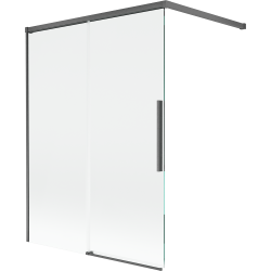 Mexen Rox paravan pentru cadă cu 2 aripi, culisant 120 x 150 cm, transparent, gri armat periat - 8C9-100-003-66-00