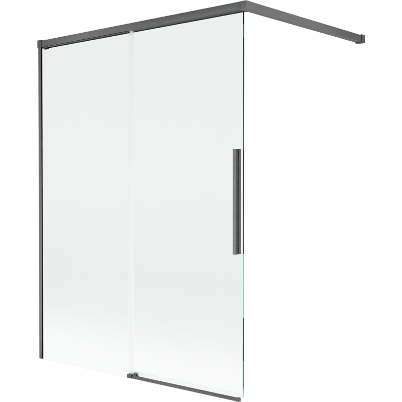 Mexen Rox paravan pentru cadă cu 2 aripi, culisant 120 x 150 cm, transparent, gri armat periat - 8C9-100-003-66-00