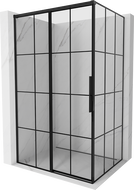 Mexen Rox tolóajtós zuhanykabin bal oldali 115 x 90 cm, fekete rács, fekete - 8C2-115-090-70-77-L