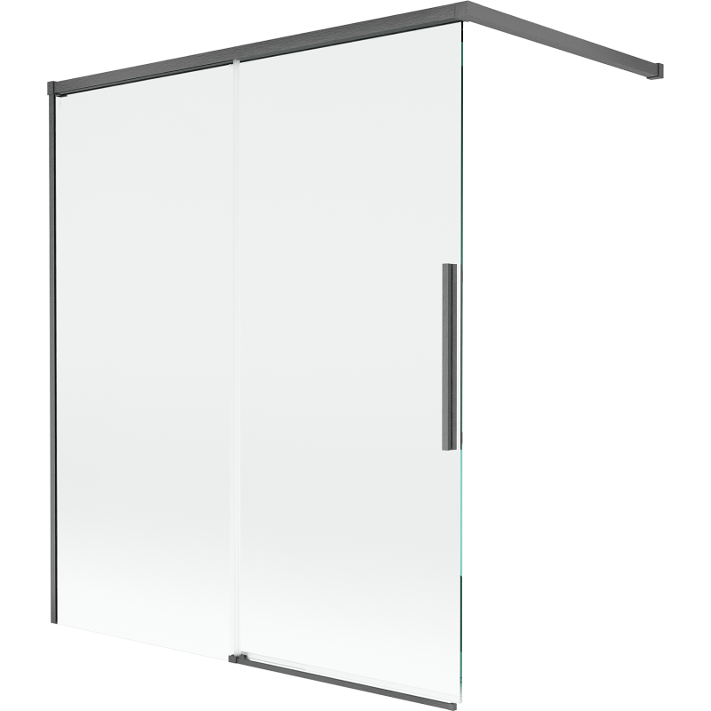 Mexen Rox paravan de cadă cu 2 uși glisante 140 x 150 cm, transparent, gri armat periat - 8C9-140-003-66-00