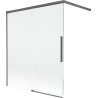 Mexen Rox paravan de cadă cu 2 aripi glisante 140 x 150 cm, transparent, gri cu efect periat - 8C9-140-003-66-00