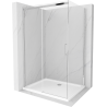 Mexen Omega szétcsúsztatható zuhanykabin 110 x 70 cm, átlátszó, króm + Flat zuhanytálca - 825-110-070-01-00-4010