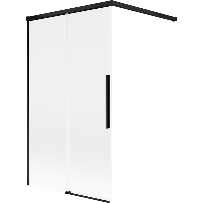 Mexen Rox kétszárnyú fürdőszobai paraván, toló 100 x 150 cm, átlátszó, fekete - 8C9-100-003-70-00