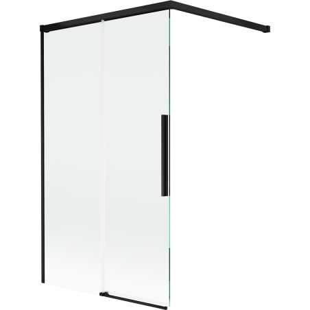 Paravan pentru cadă Mexen Rox, cu 2 aripi, culisant, 100 x 150 cm, transparent, negru - 8C9-100-003-70-00