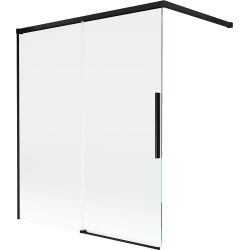 Mexen Rox 2-szárnyú kádparaván, 140 x 150 cm, átlátszó, fekete - 8C9-140-003-70-00