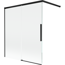 Mexen Rox paravan de cadă cu 2 aripi glisante 140 x 150 cm, transparent, negru - 8C9-140-003-70-00