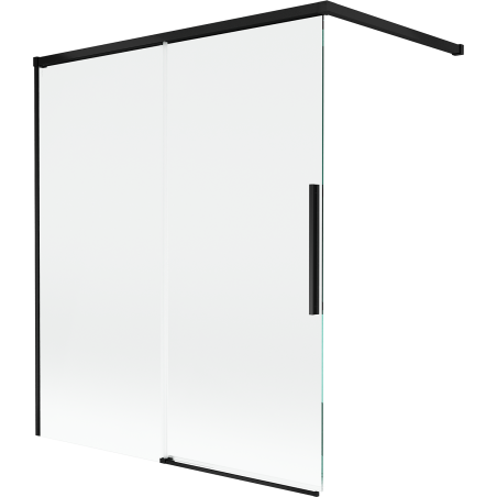 Paravan cadă Mexen Rox, glisant cu 2 aripi 140 x 150 cm, transparent, negru - 8C9-140-003-70-00