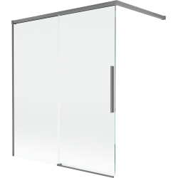 Mexen Rox 2-szárnyú tolható fürdőkádparaván 120 x 150 cm, átlátszó, gun metal - 8C9-120-003-95-00