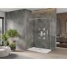 Mexen Omega 130 x 70 cm-es tolóajtós zuhanykabin, átlátszó, króm + Flat zuhanytálca - 825-130-070-01-00-4010