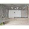 Mexen Omega 130 x 70 cm-es tolóajtós zuhanykabin, átlátszó, króm + Flat zuhanytálca - 825-130-070-01-00-4010