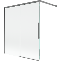 Mexen Rox 2-panel toló kádparaván 140 x 150 cm, átlátszó, gun metal - 8C9-140-003-95-00