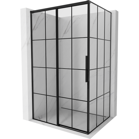 Mexen Rox cabină de duș culisantă stânga 120 x 95 cm, grilaj negru, negru - 8C2-120-095-70-77-L