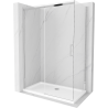 Mexen Omega cabină de duș extensibilă 140 x 70 cm, transparent, Crom + cadă de duș Flat - 825-140-070-01-00-4010