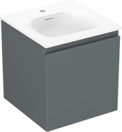 Mexen Orio 45 cm-es fürdőszobaszekrény Vela mosdóval, 1 fiók, grafit matt/fehér matt - 91A10-04547-1-BF66-W23M01