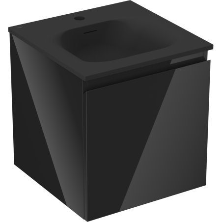 Mexen Orio dulap baie 45 cm cu lavoar Vela, 1 sertar, negru lucios/negru mat - 91A10-04547-1-BF70-W23M71