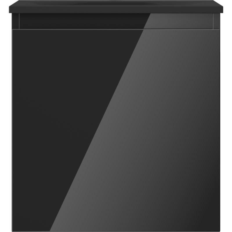 Mexen Orio 45 cm-es fürdőszobaszekrény Vela mosdóval, 1 fiók, fekete fényes/fekete matt - 91A10-04547-1-BF70-W23M71