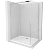 Mexen Omega 140 x 100 cm-es, átlátszó, króm tolóajtós zuhanykabin + Flat zuhanytálca - 825-140-100-01-00-4010