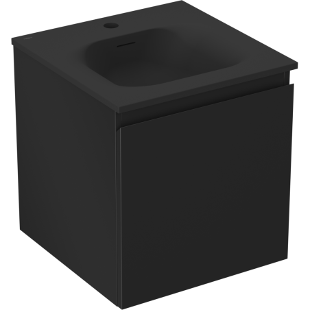 Mexen Orio 45 cm-es fürdőszobai szekrény Vela mosdóval, 1 fiók, fekete matt - 91A10-04547-1-BF71-W23M71