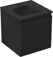 Mexen Orio 45 cm-es fürdőszobai szekrény Vela mosdóval, 1 fiók, fekete matt - 91A10-04547-1-BF71-W23M71