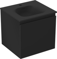 Mexen Orio 50 cm-es fürdőszobai szekrény Vela mosdóval, 1 fiókos, fekete matt - 91A10-05047-1-BF71-W23M71