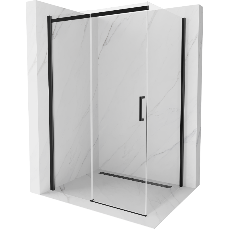 Mexen Omega cabina de duș glisantă 100 x 80 cm, transparentă, neagră - 825-100-080-70-00