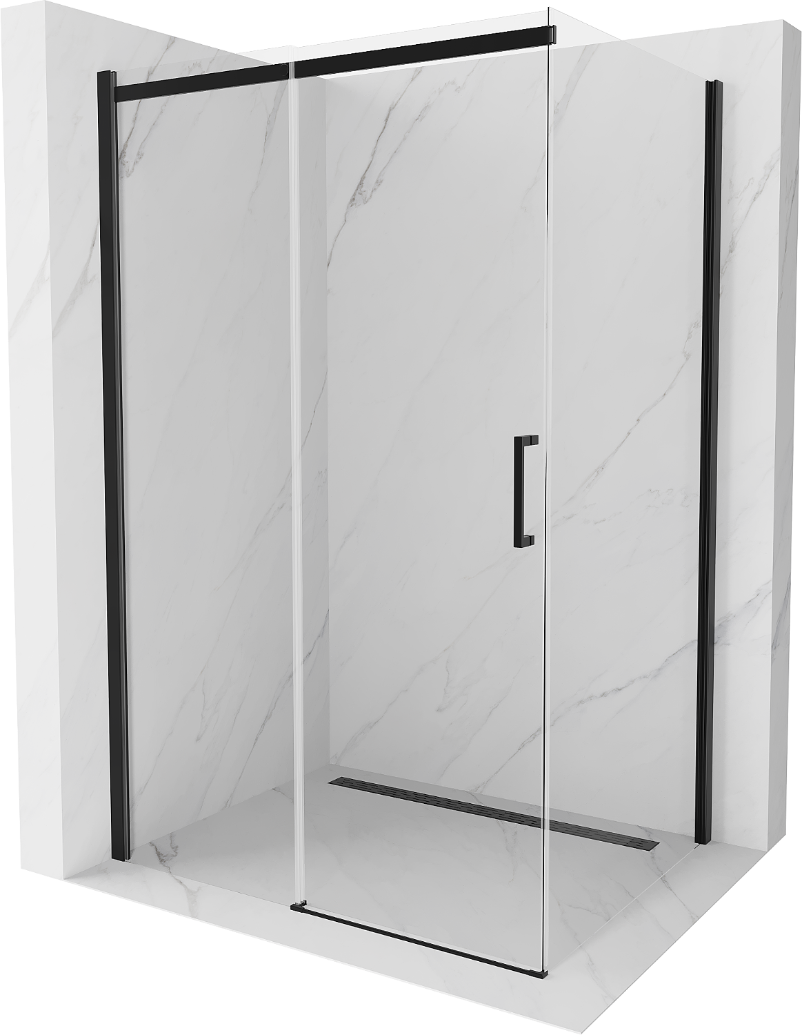 Mexen Omega cabină de duș extensibilă 100 x 80 cm, transparent, Neagră - 825-100-080-70-00