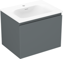 Mexen Orio 60 cm-es fürdőszobaszekrény Vela mosdóval, 1 fiók, grafit matt/fehér matt - 91A10-06047-1-BF66-W23M01