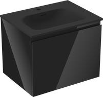 Mexen Orio dulap de baie 60 cm cu lavoar Vela, 1 sertar, negru lucios/negru mat - 91A10-06047-1-BF70-W23M71