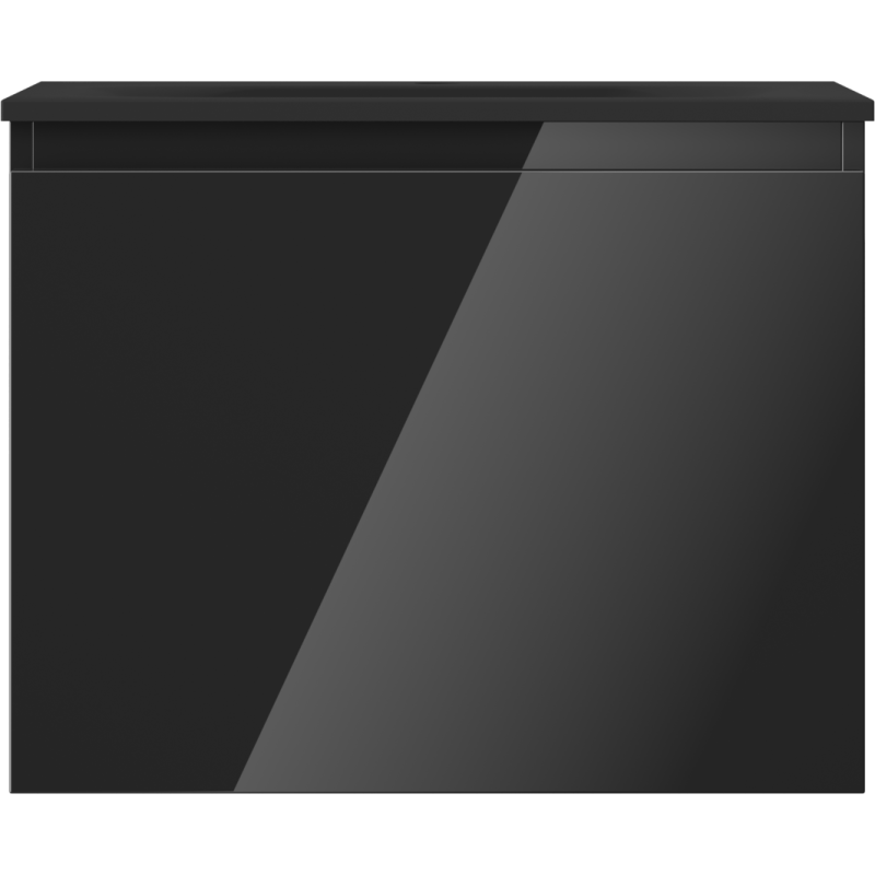 Mexen Orio fürdőszobai szekrény 60 cm-es Vela mosdóval, 1 fiók, fekete fényes/fekete matt - 91A10-06047-1-BF70-W23M71