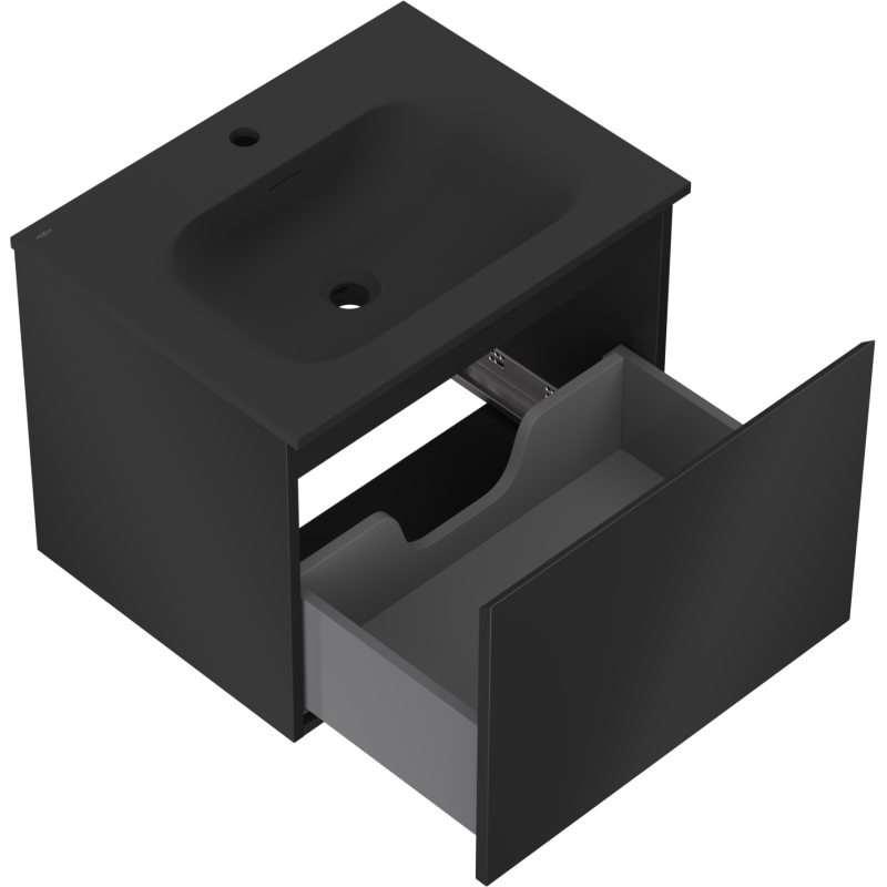 Mexen Orio dulap baie 60 cm cu chiuvetă Vela, 1 sertar, negru mat - 91A10-06047-1-BF71-W23M71