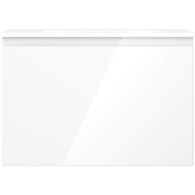 Mexen Orio 70 cm-es fürdőszobaszekrény Vela mosdóval, 1 fiók, fényes fehér - 91A10-07047-1-BF00-W23M00