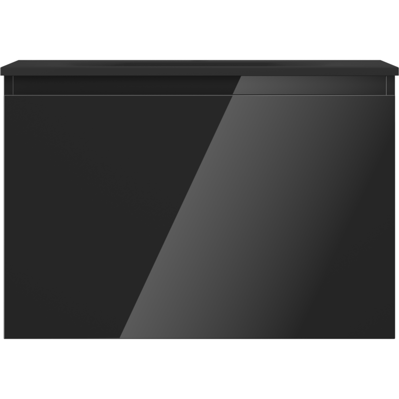 Mexen Orio dulap baie 70 cm cu lavoar Vela, 1 sertar, negru lucios/negru mat - 91A10-07047-1-BF70-W23M71