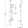 Mexen DB75 set duș reglabil, negru - 785754584-70