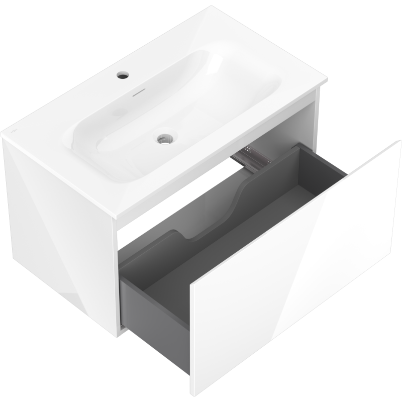 Mexen Orio dulapior baie 80 cm cu lavoar Vela, 1 sertar, alb lucios - 91A10-08047-1-BF00-W23M00