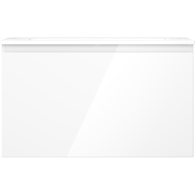 Mexen Orio fürdőszobaszekrény 80 cm mosdóval Vela, 1 fiók, fényes fehér - 91A10-08047-1-BF00-W23M00