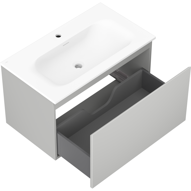 Mexen Orio dulap baie 80 cm cu chiuvetă Vela, 1 sertar, gri mat/alb mat - 91A10-08047-1-BF62-W23M01