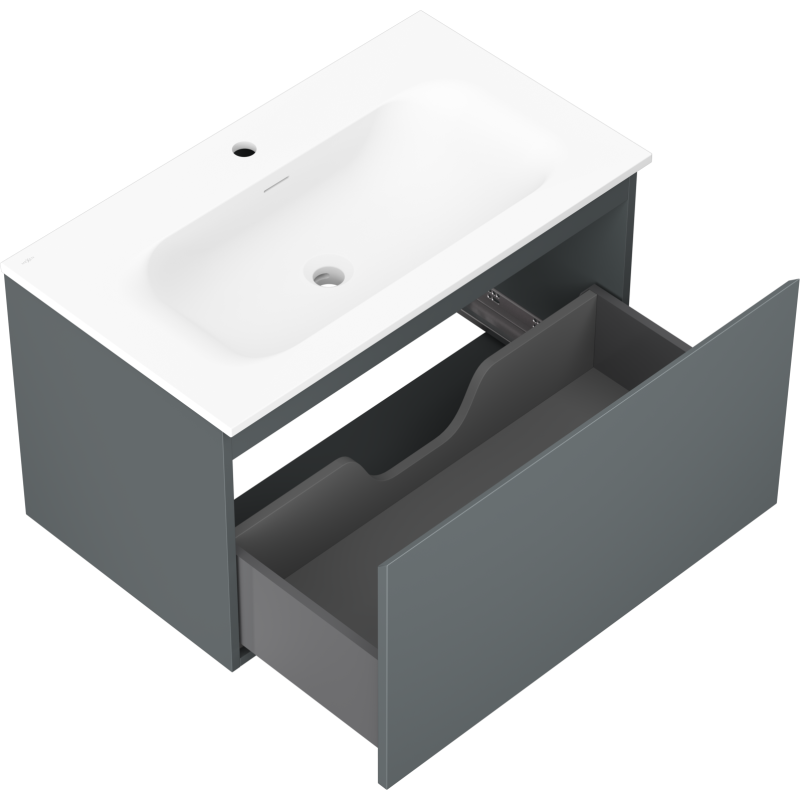 Mexen Orio dulap baie 80 cm cu chiuvetă Vela, 1 sertar, grafit mat/alb mat - 91A10-08047-1-BF66-W23M01