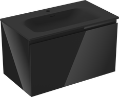 Mexen Orio dulap baie 80 cm cu chiuvetă Vela, 1 sertar, luciu negru/negru mat - 91A10-08047-1-BF70-W23M71