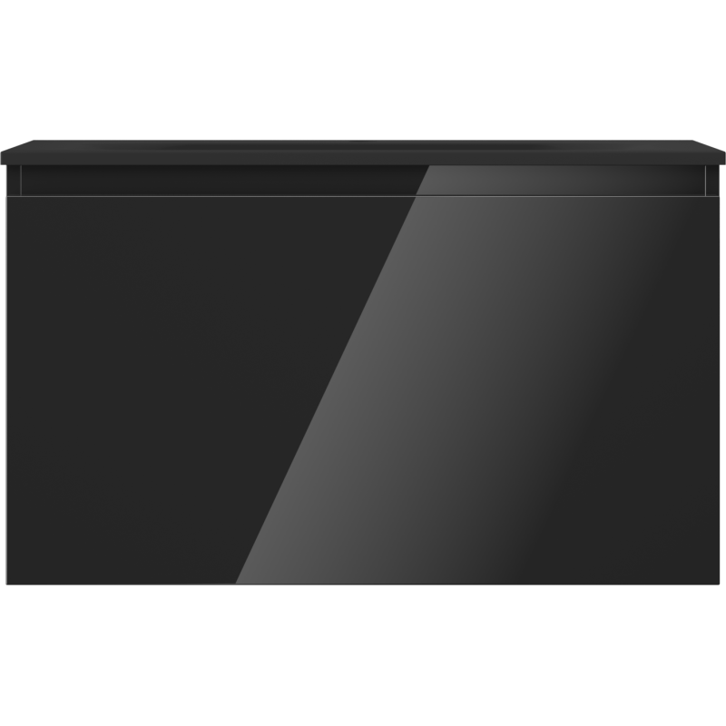 Mexen Orio dulap baie 80 cm cu chiuvetă Vela, 1 sertar, luciu negru/negru mat - 91A10-08047-1-BF70-W23M71