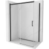 Mexen Omega cabină de duș extensibilă 140 x 80 cm, transparent, Neagră - 825-140-080-70-00