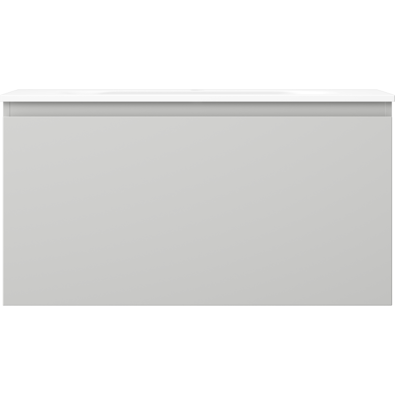 Mexen Orio 90 cm-es fürdőszobaszekrény Vela mosdóval, 1 fiók, szürke matt/fehér matt - 91A10-09047-1-BF62-W23M01