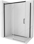 Mexen Omega 160 x 80 cm-es toló zuhanykabin, átlátszó, fekete - 825-160-080-70-00