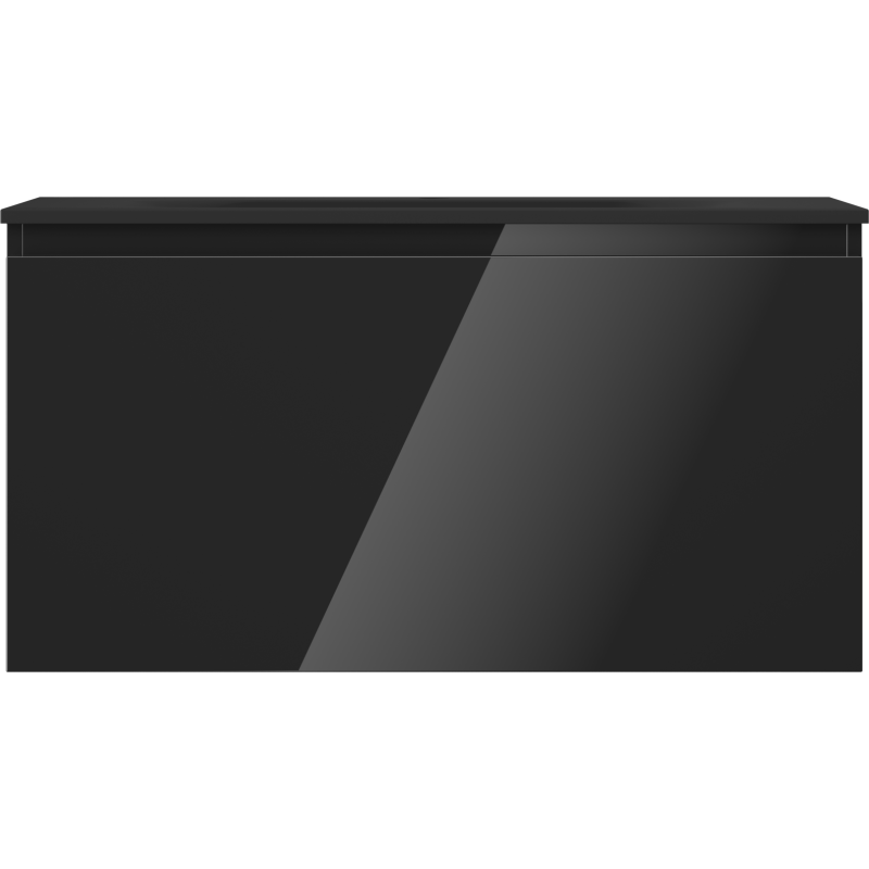 Mexen Orio dulap baie 90 cm cu lavoar Vela, 1 sertar, negru lucios/negru mat - 91A10-09047-1-BF70-W23M71