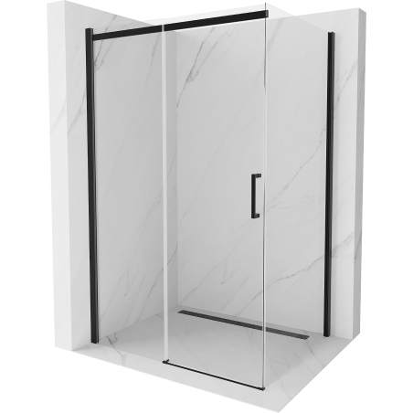 Mexen Omega cabină de duș glisantă 160 x 100 cm, transparentă, neagră - 825-160-100-70-00